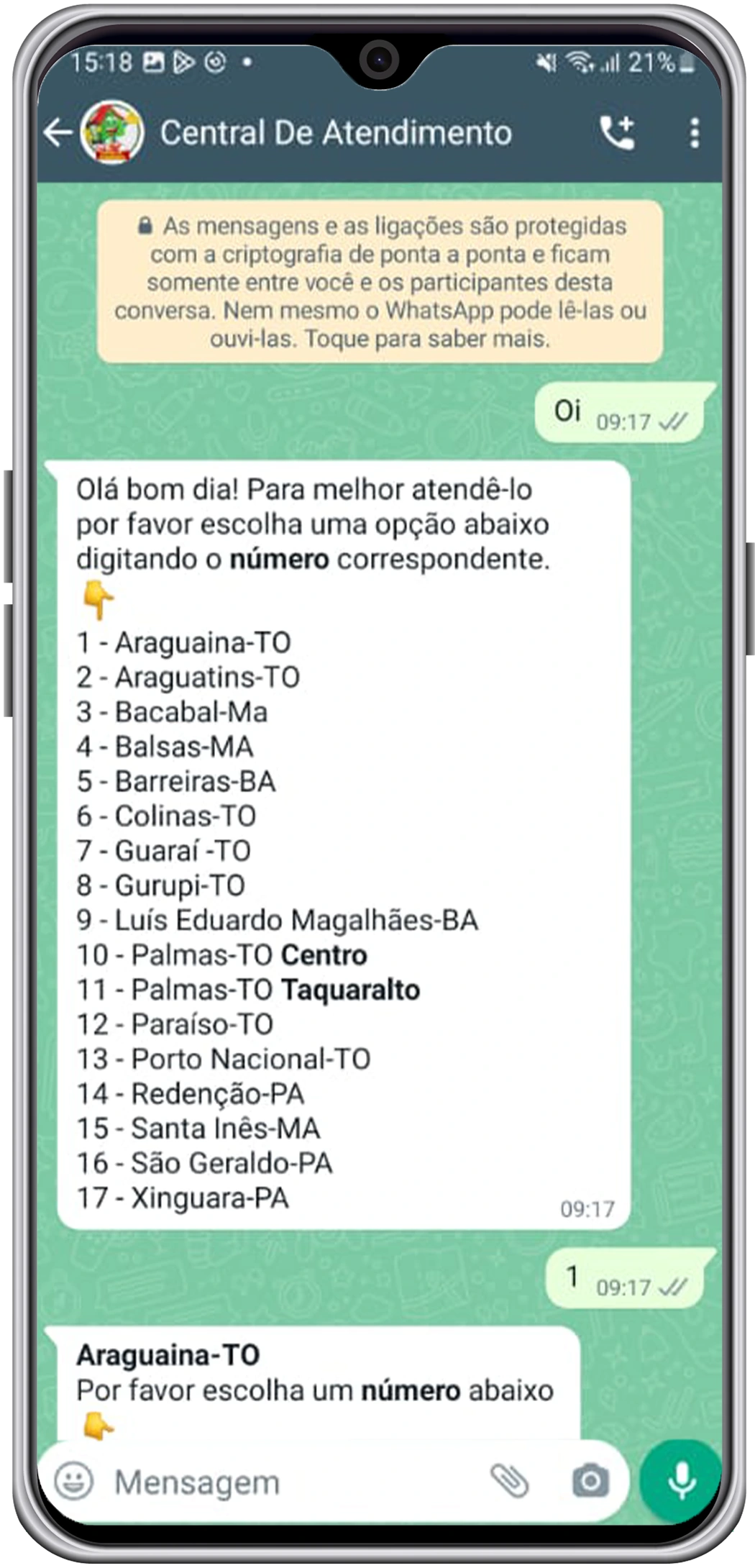 Primeiro passo para contatar o crediario