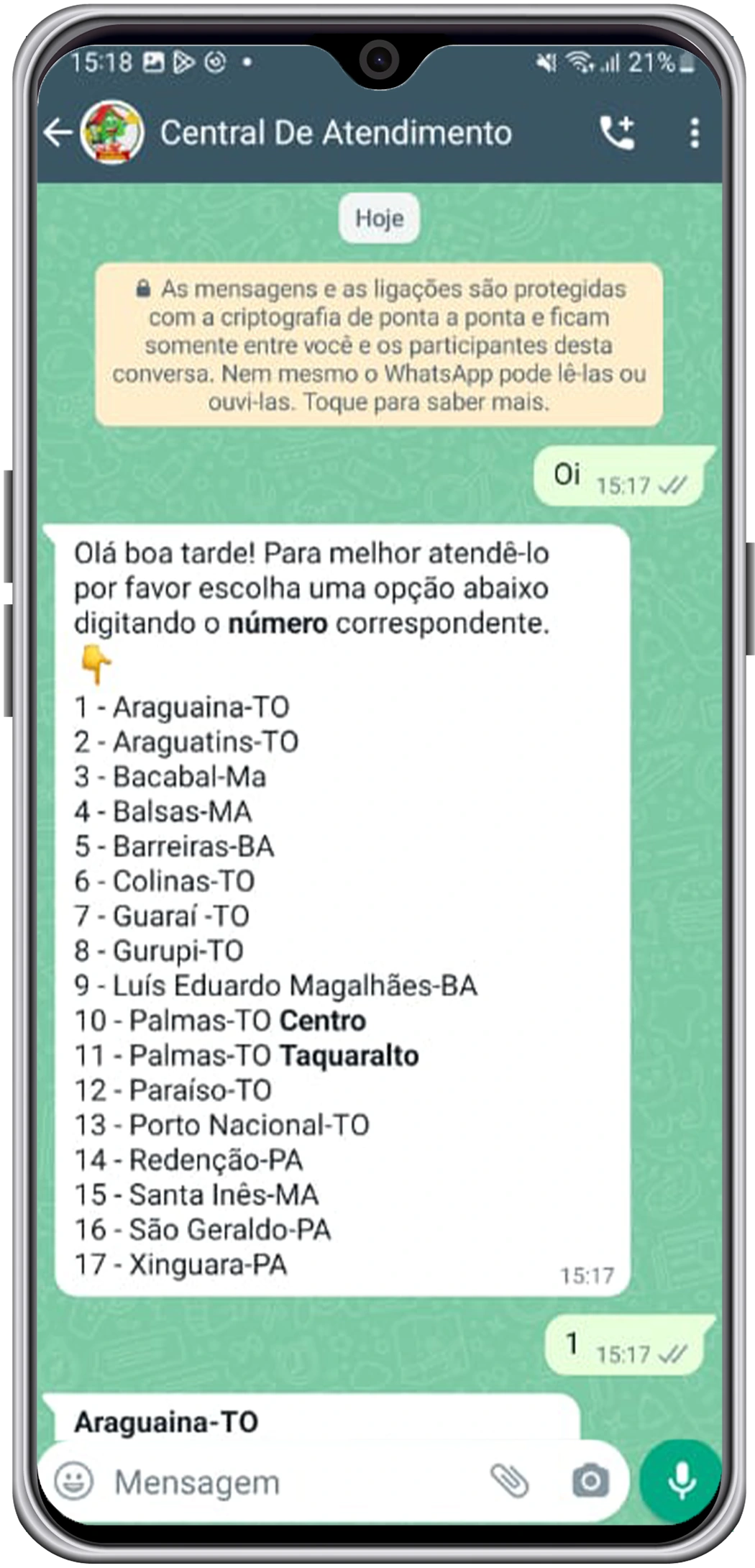 Primeiro passo para contatar vendedor