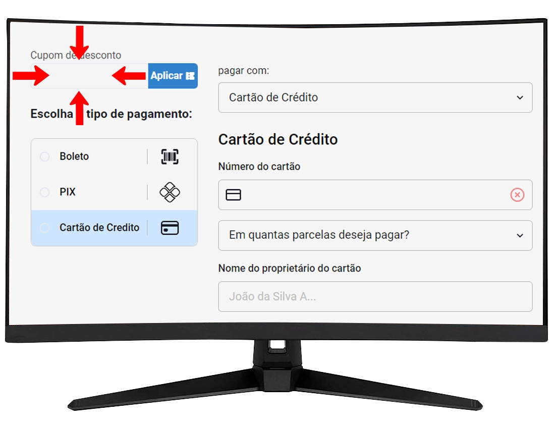 Primeiro passo para aplicar o cupom