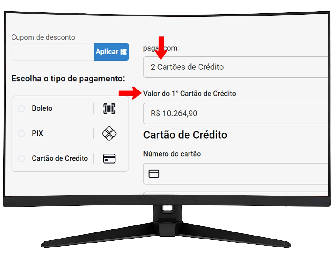 Quarto passo para pagar com dois cartão